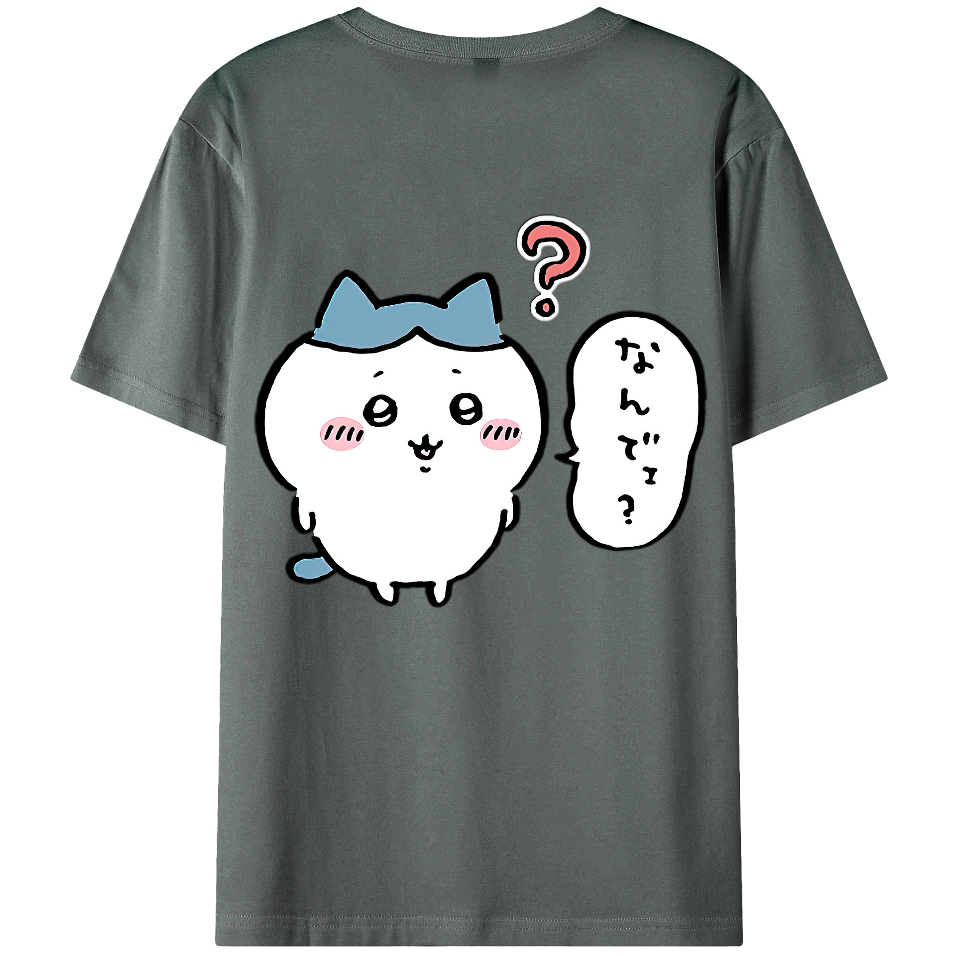 （画像用） ちいかわ ハチワレ Chii-kawa hachiware 綿100％ メンズ半袖Tシャツ（バックプリント） 通気性